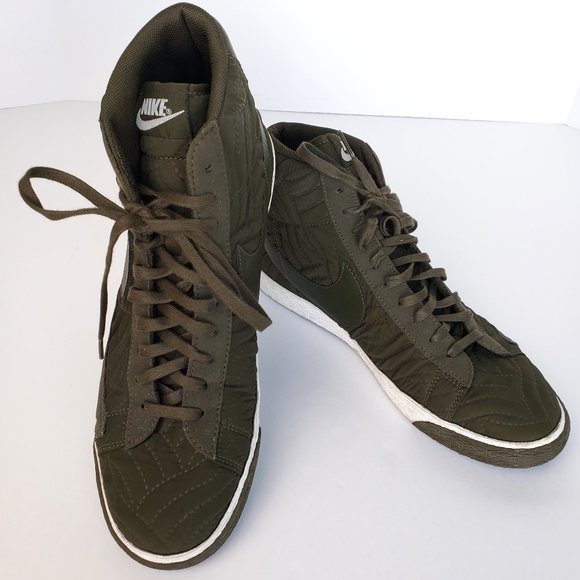 Nike Shoes - Women Army Green Nike Blazer Hi Top Sneakers 10, Hard to Find